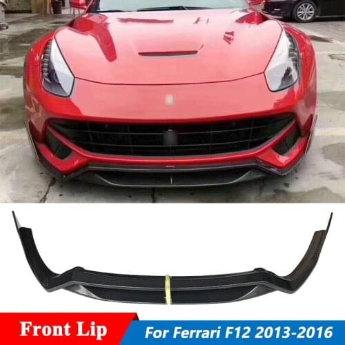 DM Style Carbon Fiber Front Bumper Chin Lip For Ferrari F12 Tuning 2013-2016