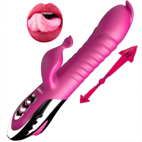 Heated Thrust Vibrator Sex Toys for Woman Rechargeable G Spot Dual Vibrators for Women Clitoris Stimulator Sex Machine