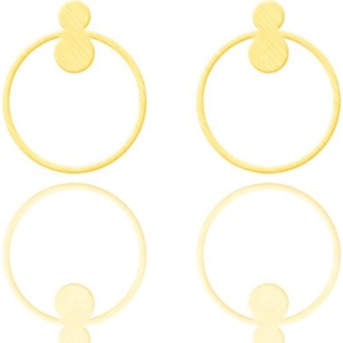 Simple infinity With Circle Stud Earrings For Women Jewelry Brincos 2018 Stainless Steel Earings Fashion Jewelry Friendship Gift
