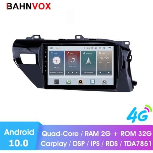 10.1" android 10.0 RAM 2G car gps dvd player for Toyota Hilux RHD 2017 2018 car radio multimedia navigation stereo head unit dsp