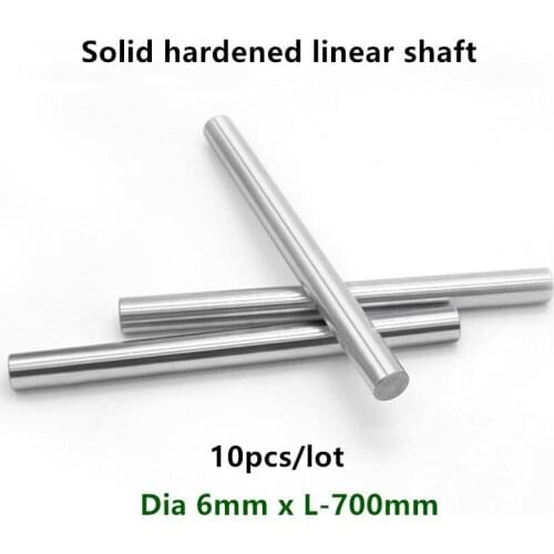 10pcs linear shaft rod Dia 6mm x length 700mm Cylinder Chrome Plated Liner Rods axis round bar SFC6x700mm CNC parts 3D printer