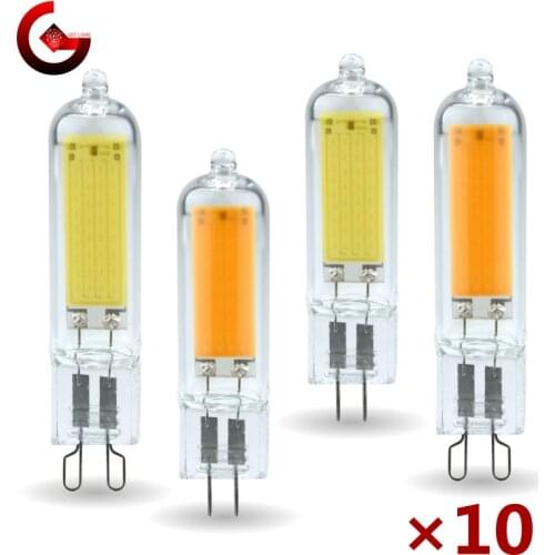 10pcs/lot G4 G9 LED Light Bulb 3W 6W 220V Dimmable COB Glass LED Lamp Replace 40W 60W Halogen Bulb for Pendant Light Chandelier