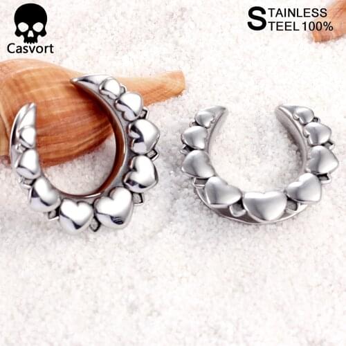 Casvort 10 PCS Saddle Tunnels Ear Hangers Ear Gauges Plugs Stretcher Earring Piercing Body Jewelry