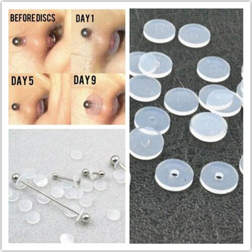 100pcs 16g 14g Silicone Flat anti-hyper anti-inverted For Ear Industrial Helix Bar/Tongue/Nipple Lip Body Piercing Accessory