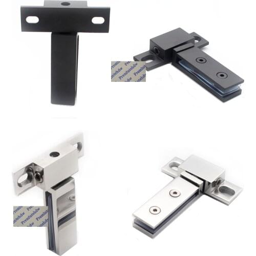 2Pcs 304 Stainless Steel Polished Matte Black Self Close Force Adjustable Glass Door Pivot Hinge Shower Enclosure Partition