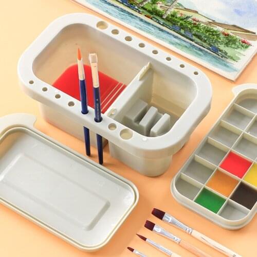 2021 Brush Washing Bucket Multifunction Pen Barrel Brush Washer Art Supply Oil Acrylic Watercolor Tool Art Palette Brush Holder