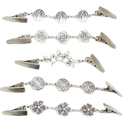 5x Retro Sweater Shawl Clips Cardigan Collar Pins for Women Girls Wearing