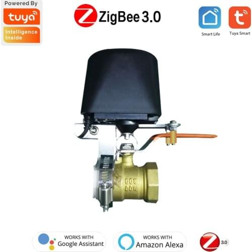 Tuya Smart Zigbee Automatic Faucet Water Valve Gas Valve Shut Off Controller Wireless Switch Compatible With Alexa Google Home