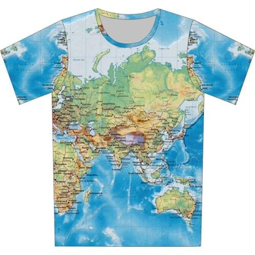 Kids 3D Clothes Camisetas Mujer T shirt Boys Girl Dandelion World Map Hamburger Pyramid T-shirt Summer Children Funny Tshirts