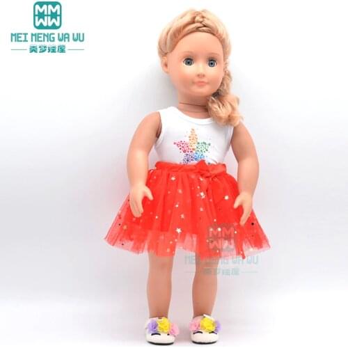 Baby clothes for doll fit 43cm new born doll accessories and American doll T-shirt, short skirt, sequined princess dress