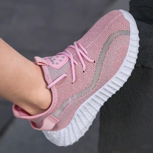 Children Spring And Autumn Mesh Shoes Sneakers 2020 Breathable Lace-Up Shoes Girls Boys Solid Sport Running Casual Shoes