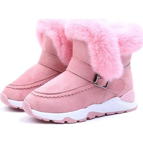 Children Snow Boots Girls Shoes Winter Boots Fashion Plush Kids Shoes Water-Proof Students Sneakers Children Boots New