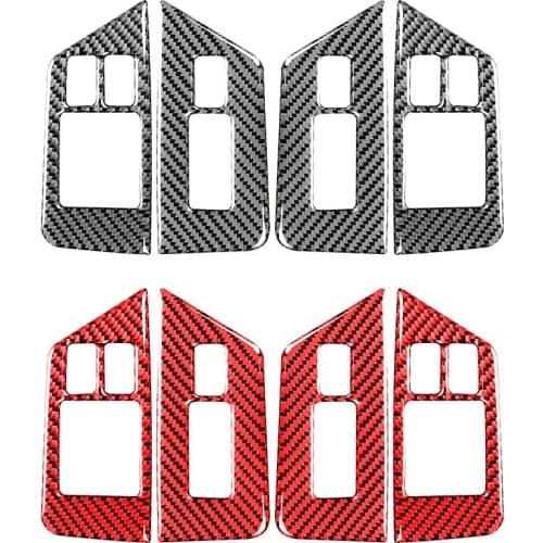 For Nissan GTR R35 2009-2015 Carbon Fiber Window Switch Sticker Button Frame Cover Trim Interior Decoration