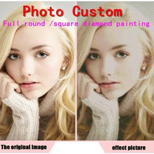 Photo Custom! Full round/Round Drill 5D DIY Diamond Painting! Private custom! Cross Stitch 3D Mosaic Embroidery Christmas gift