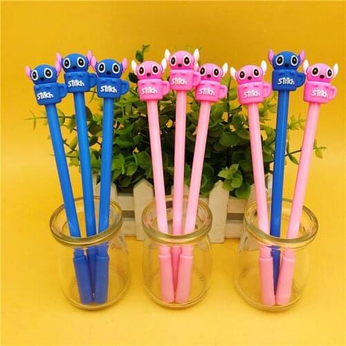 48 pcs/lot Kawaii Stitch Gel Pen Cute 0.5 mm black ink Signature Pen School Office writing Supplies Promotional Gift