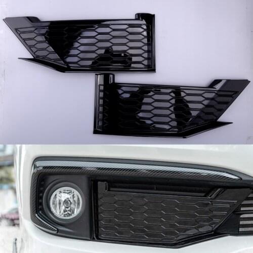 Glossy Black Front Fog Light Lamp Cover Trim ABS plastic fit for Honda Civic Sedan 10th Gen 2016 2017 2018 2019 2020