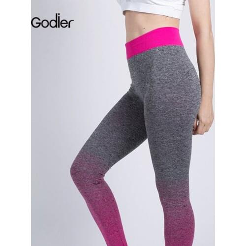 Godier Sexy Push Up Women Workout Leggings Breathable Fitness Leggings Elastic Seamless Trousers Capris Sport Pants