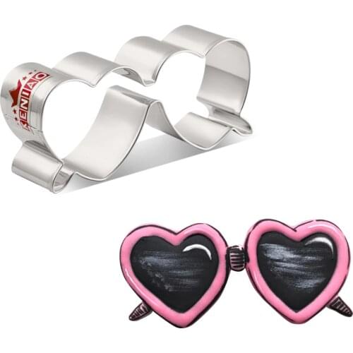 KENIAO Heart Shaped Sunglasses Cookie Cutter for Summer - 9 x 4.1 cm- Biscuit / Fondant / Pastry Cutter - Stainless Steel