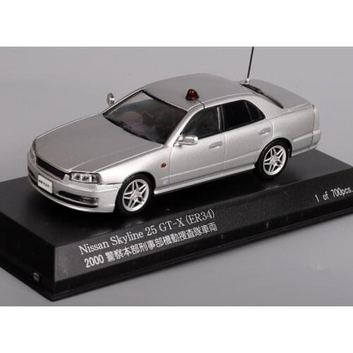 Diecast 1/43Scale Nissan 25 GT-X ER34 2000 Alloy Car Model Collection Souvenir Ornaments Display Vehicle Boy Gift Hot Toys