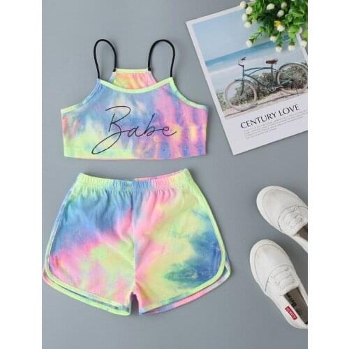 Toddler Girls Tye Die Active Outfit Set for Kids Lovely Kids Boutique Outfits for Workout Pajama Set for Children