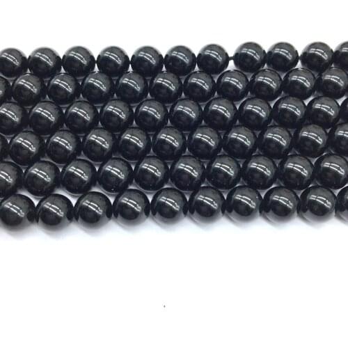 Wholesale Black Agates Onyx Round Smooth Loose 15 Stone Bead 4 mm 6 mm 8 mm 10 mm 12 mm " D I Y For Making Jewelry