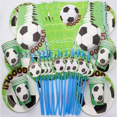 90pcs/lot Suitable for 20 people Football Party baby shower Gift Soccer Tableware Set Children Birthday Boy Party Supplies Decor
