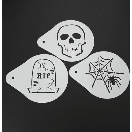 5 Inch Spider Skull Halloween Cake Stencils Plastic Sugarcraft Fondant Baking Mold Cake Decorating Tools