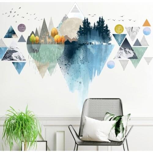 Nordic Triangle Mountain Wall stickers | Creative DIY Home Decor Living Room Bedroom Art Wall Sticker Self Adhesive Posters