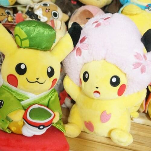 2019 New Pokemon anime game 2pcs sakura Pikachu&Eievuis Easter Eevee Plush Doll Stuffed Toy Limited Plush Doll Toy