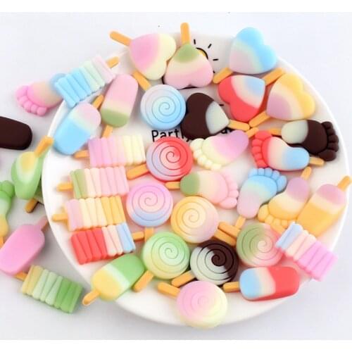 6pcs Ice Cream For Slime Charms Polymer Filler Addition Toys DIY Phone Case Decor Model Clay Kit For Children