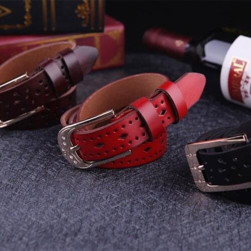 Hot Sale Classical Style belt black brown red luxury 100% real leather casual Metal Pin Buckle belts for women men good quality