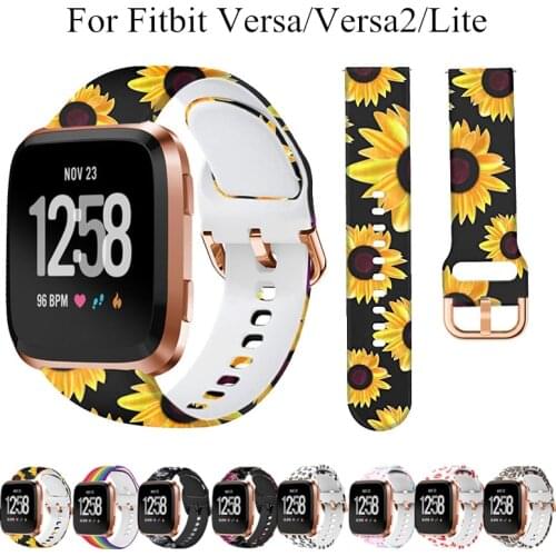 Watch Band for Fitbit Versa 2/Versa Lite/Versa Strap Printed Wrist Bracelet Replacement Soft Silicone Wristband for Versa2