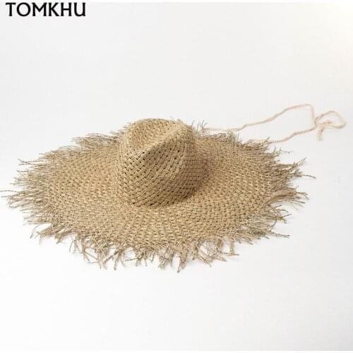 New Spring Summer Custom Hollow Seaweed Handmade Straw Hat Sun Hat For Women Men Caps Beach Outdoor Travel Vacation Personality