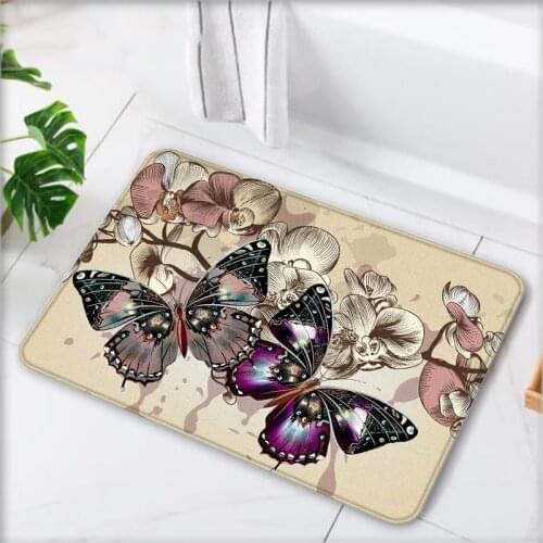 Modern Kitchen Mat Entrance Doormat Home Living Room Bedroom Butterfly 3D Printed Carpet Hallway Tatami Balcony Bath Long Rug