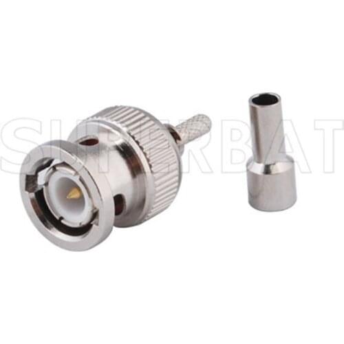 Superbat BNC Crimp Male Plug Connector for RG174 RG316 1.13mm 1.37mm Cable