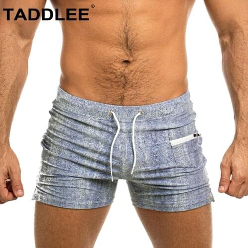 Taddlee Brand Sexy Mens Swimwear Swimsuits Swimming Boxer Trunks Quick Drying Square Cut Bathing Suits Surfing Board Shorts Men