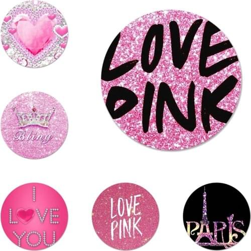 Love pink Bling Cute Badge Brooch Pin Accessories For Clothes Backpack Decoration gift