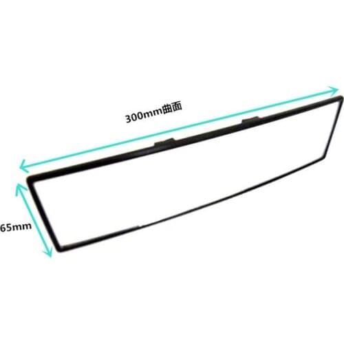 Universal chrome 300mm Interior Curve Wide Clip On Rear View Rearview Mirror 02