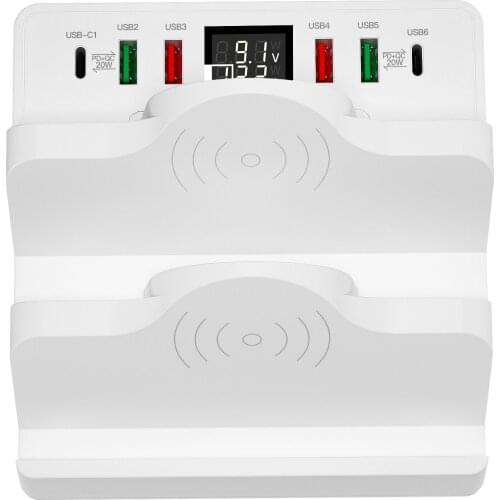 Smart USB Fast Charger Charging Station Wireless Charger Tablet Phone Adapters USB C PD Fast Charger For iPhone 12 11 Samsung