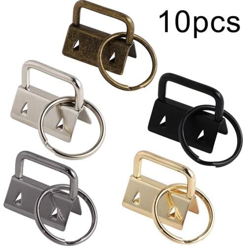 10Pcs Metal Belt Luggage Tail Clamp Buckle with Keyring Webbing Accessories