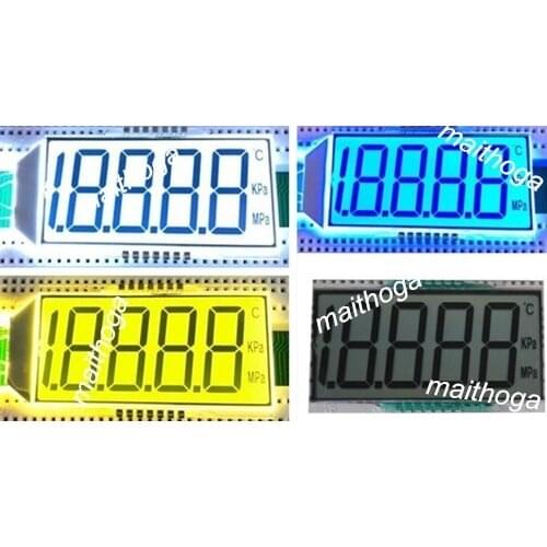 14PIN Reflection 4-1/2 Digits Segment LCD Panel 3V Yellow Green/Blue/White Backlight