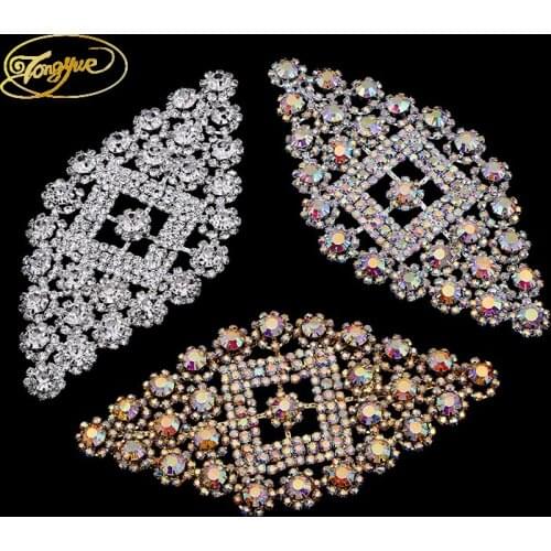 20.5*6cm Rectangle Shape 3 Kinds Of Color Zircon Alloy DIY Sewing Applique Wedding Dress Decoration Rhinestone Crafts