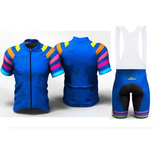 2021 Rainbow Cycling Jersey 19D Bib Set MTB Uniform Bike Clothing Quick Dry Bicycle Wear Clothes Mens Short Maillot Culott