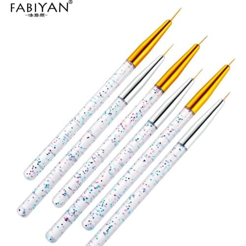 7/9/11mm Nail Art Acrylic Liner Brush Painting Flower Drawing Lines Stripes Grid Pen UV Gel DIY Tips Design Manicure Tool 3Pcs
