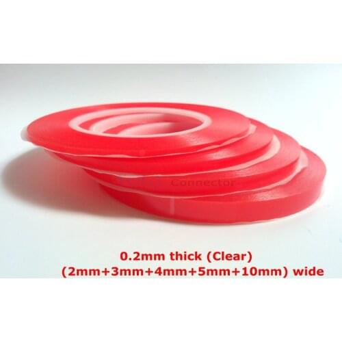0.2mm thick Clear, 5pcs 2mm/3mm/4mm/5mm/10mm High Bond Acrylic Adhesive Double Sided Tape No Trace for Phone Screen Battery Lens