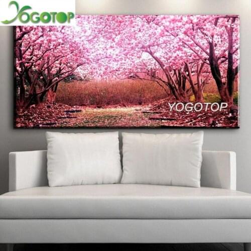 Large Size Cherry Blossom tree Diy Diamond painting pink Flowers sakura Full Diamond embroidery mosaic Wedding Decoration YY2203