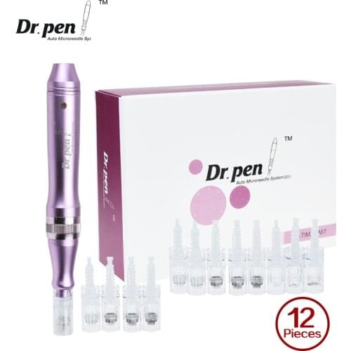 Authentic Dr pen ultima M7 With 12 pcs needles Electric Professional Micro Needling Skin Care Kits Tattoo Pen Mesotherapy Pen