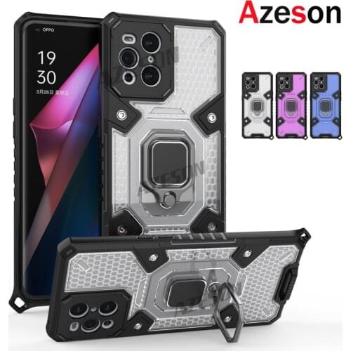 Azeson For OPPO Find X3 Pro Find X3 Shockproof Transparent Soft Armor Case Ring Magnetic Holder Cover for OPPO Find X3 Pro