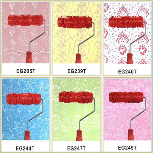 Free shipping 7inch red rubber roller wall decoration painting roller, Paint Roller for Wall Decoration Paint tools