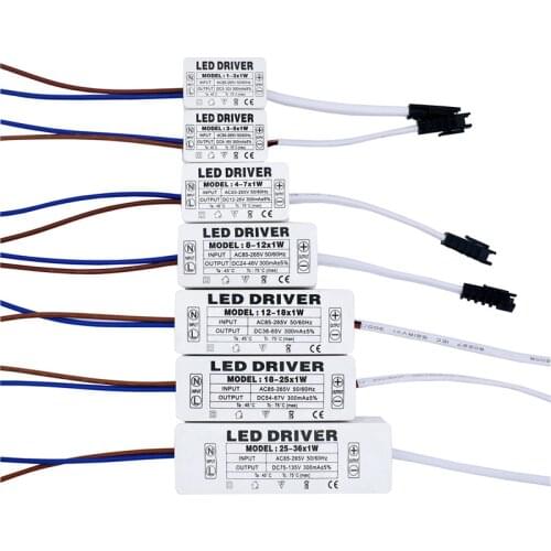 300mA LED Driver 3W 5W 9W 10W 12W 15W 18W 20W 25W Power Supply Unit Downlight Lighting Transformers Adapter For LED Lights DIY